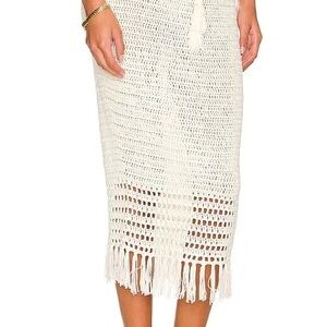 Chic Cream Angelina Crochet Swim MIDI Coverup Skirt